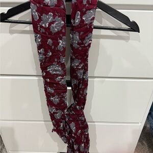 Banana Republic Burgundy and Gray floral print Scarf